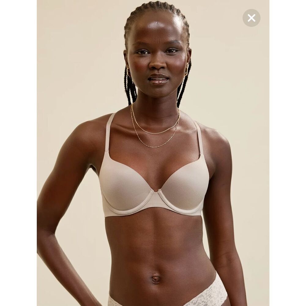 Aerie Nude‎ Sunnie Demi Push Up Strappy Back Bra 38DD